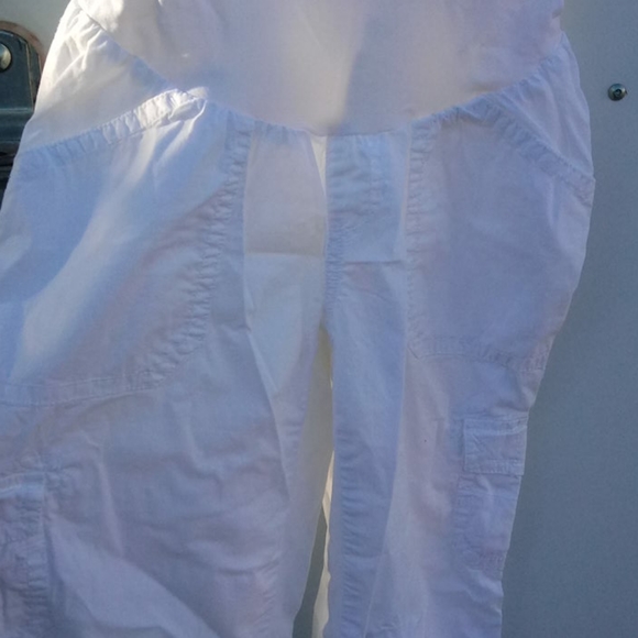 White Maternity Motherhood Capri Pant Summer Small - Picture 4 of 12